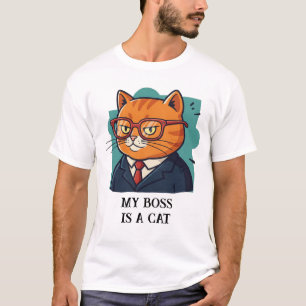 Camiseta Mi jefe es un gato gracioso