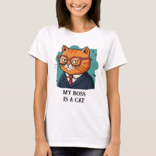 Camiseta Mi jefe es un gato gracioso