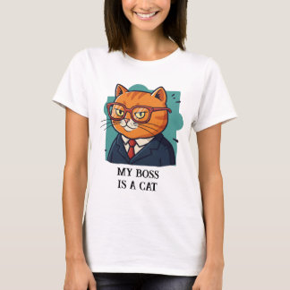 Camiseta Mi jefe es un gato gracioso