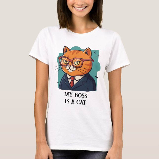 Camiseta Mi jefe es un gato gracioso (Anverso)