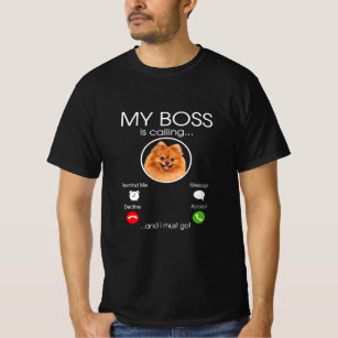 Camiseta mi jefe llama - amante de los perros de raza pomer