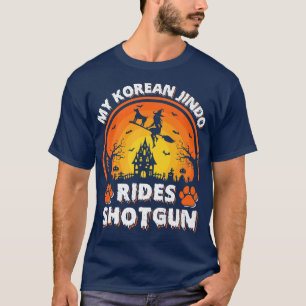 Camiseta Mi Jindo Coreano Monta De Perro Halloween 