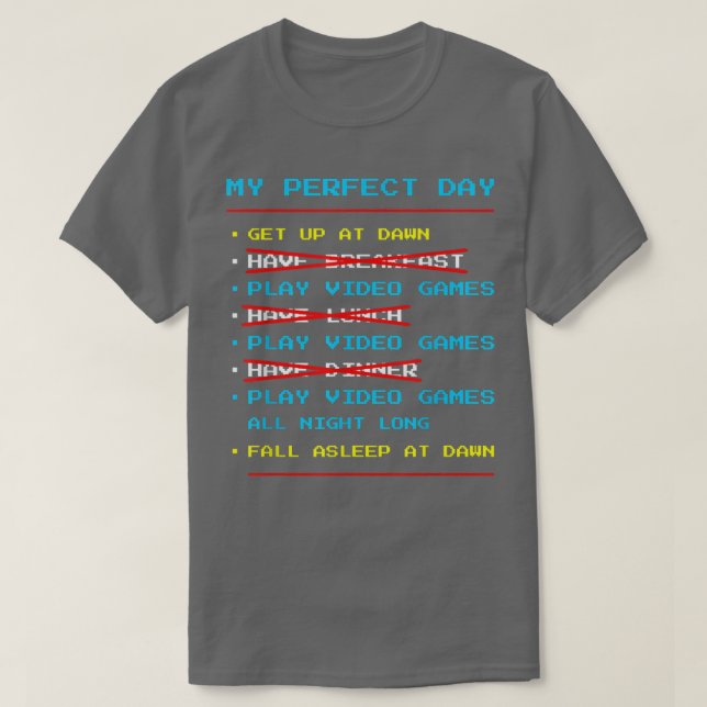 Camiseta Mi juego de video perfecto para el día Jugar diver (Diseño del anverso)