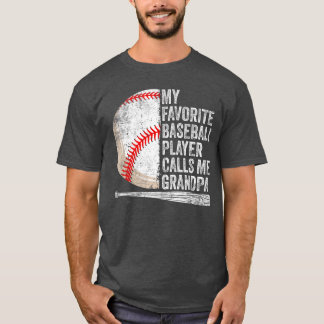 Camiseta Mi jugador de béisbol favorito me llama abuelo pad