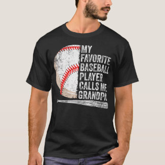 Camiseta Mi jugador de béisbol favorito me llama abuelo pad