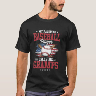 Camiseta Mi jugador de béisbol favorito me llama Gramps USA