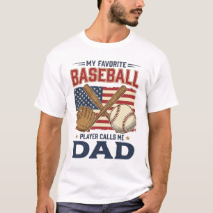 Camiseta Mi jugador de béisbol favorito me llama papá vinta