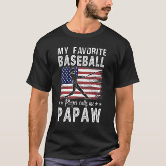 Camiseta Mi jugador de béisbol favorito me llama Papaw Amér