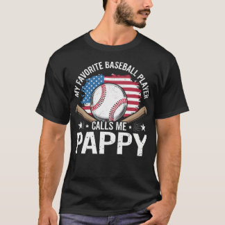 Camiseta Mi jugador de béisbol favorito me llama Pappy Usa 