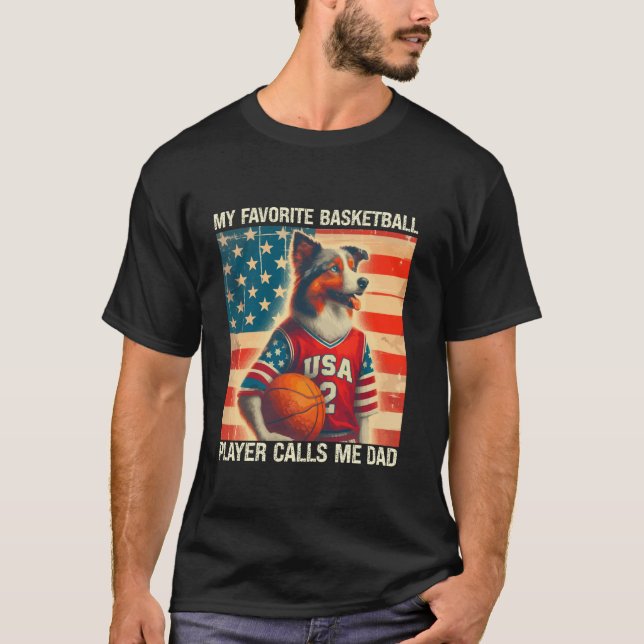 Camiseta Mi jugador favorito de baloncesto me llama papá pe (Anverso)