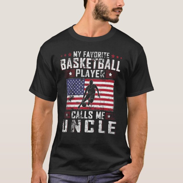 Camiseta Mi jugador favorito de básquetbol me llama tío (Anverso)