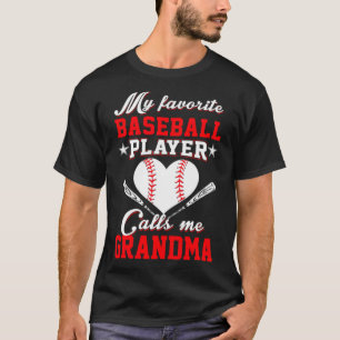 Camiseta Mi jugador favorito de béisbol me llama a mi abuel