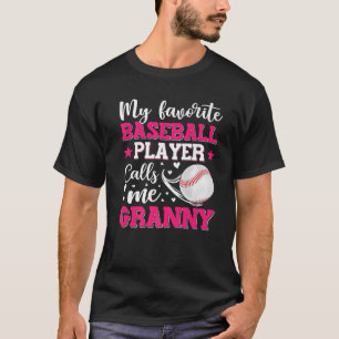 Camiseta Mi jugador favorito de béisbol me llama abuela ma
