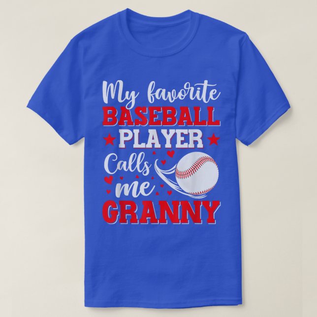 Camiseta Mi jugador favorito de béisbol me llama abuela mad (Diseño del anverso)