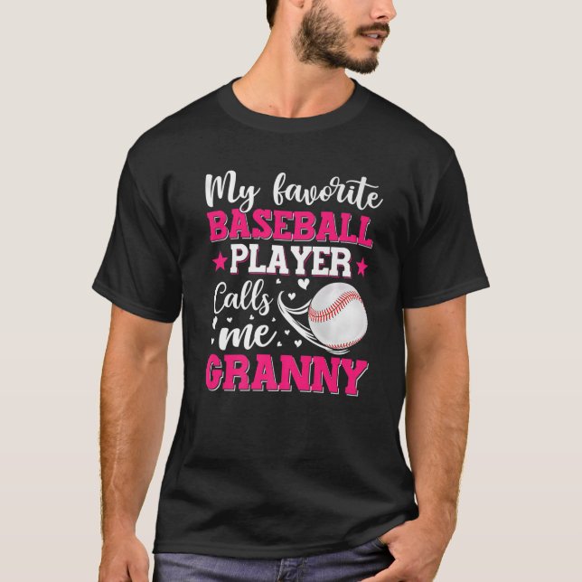 Camiseta Mi jugador favorito de béisbol me llama abuela mad (Anverso)