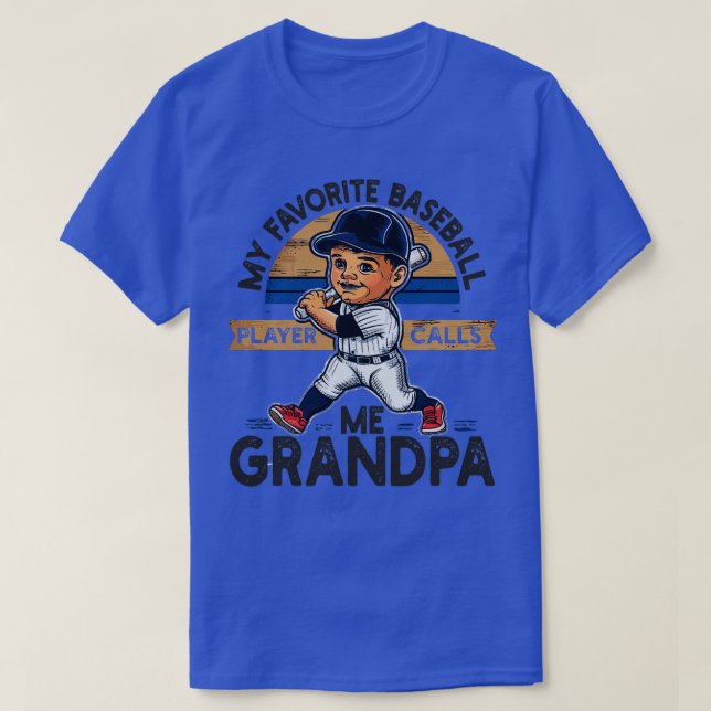 Camiseta Mi jugador favorito de béisbol me llama abuelo (Diseño del anverso)