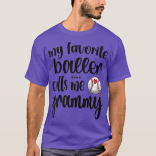 Camiseta Mi jugador favorito de béisbol me llama abuelo Gra
