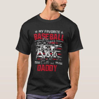 Camiseta Mi jugador favorito de béisbol me llama Daddy Amer