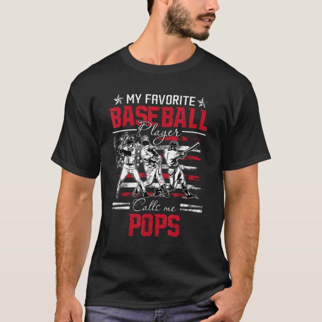 Camiseta Mi jugador favorito de béisbol me llama estadounid (Anverso)