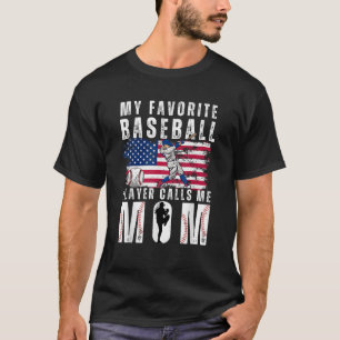 Camiseta Mi jugador favorito de béisbol me llama mamá graci