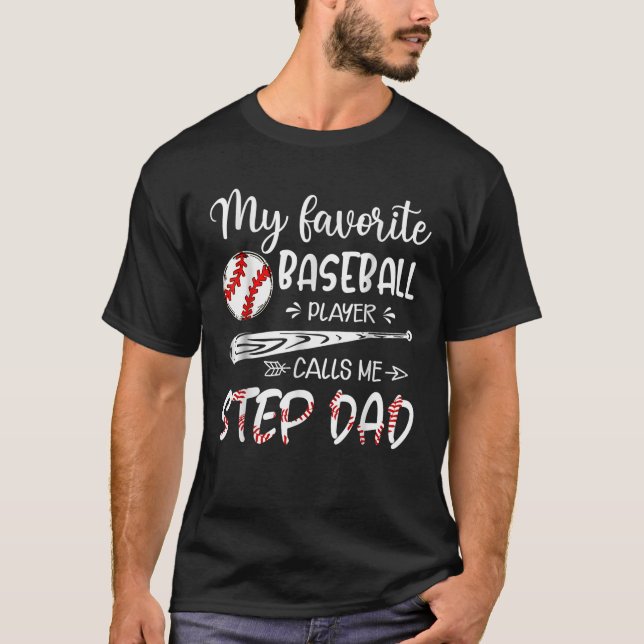 Camiseta Mi jugador favorito de béisbol me llama papá paso (Anverso)
