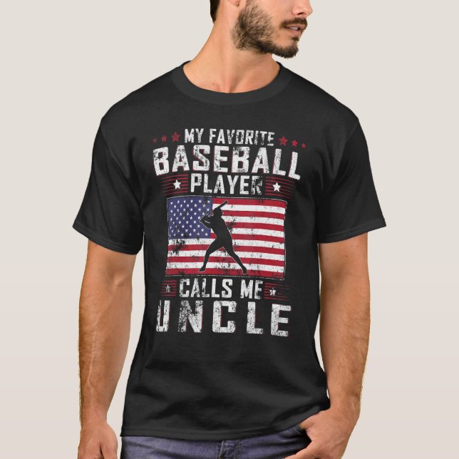 Camiseta Mi jugador favorito de béisbol me llama tío Fa (Anverso)