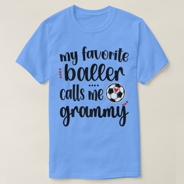 Camiseta Mi jugador favorito de fútbol me llama abuela Gram (Diseño del anverso)