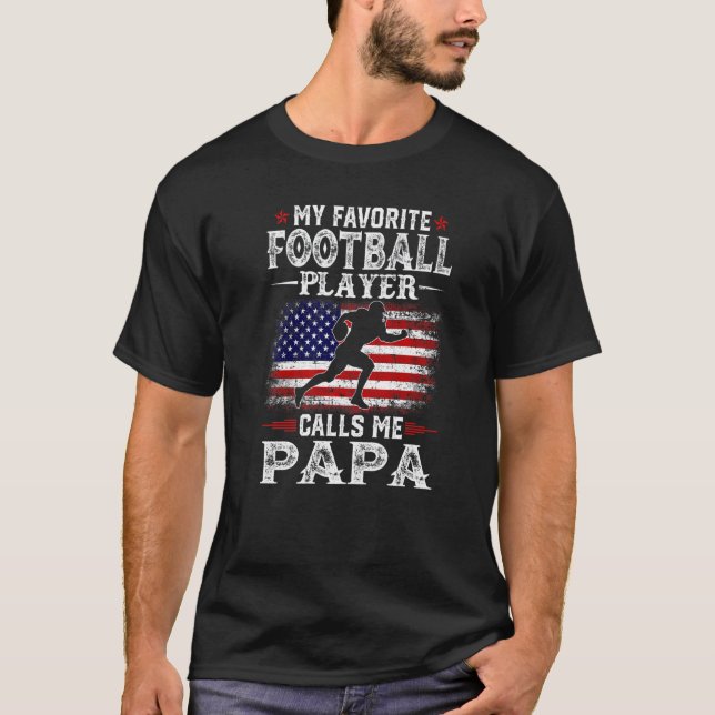 Camiseta Mi jugador favorito de fútbol me llama papá, Estad (Anverso)