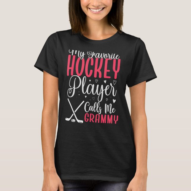 Camiseta Mi jugador favorito de hockey me llama "Abuela Cut (Anverso)