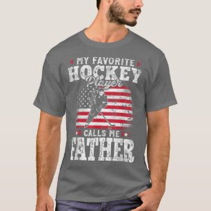 Camiseta Mi jugador favorito de hockey me llama padre padre