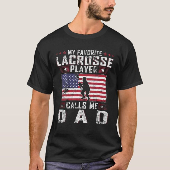 Camiseta Mi jugador favorito de Lacrosse me llama papá padr (Anverso)