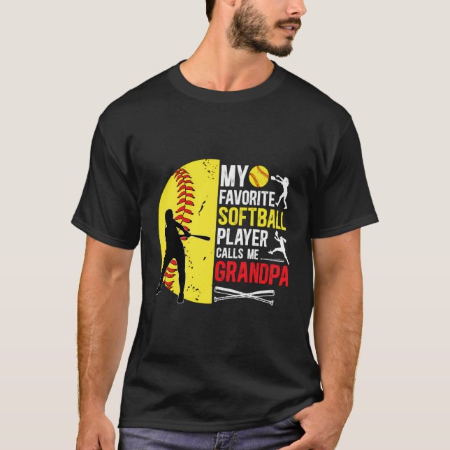 Camiseta Mi jugador favorito de Softball Grandpa Softball G (Anverso)