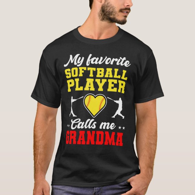 Camiseta Mi jugador favorito de Softball me llama abuela Mo (Anverso)