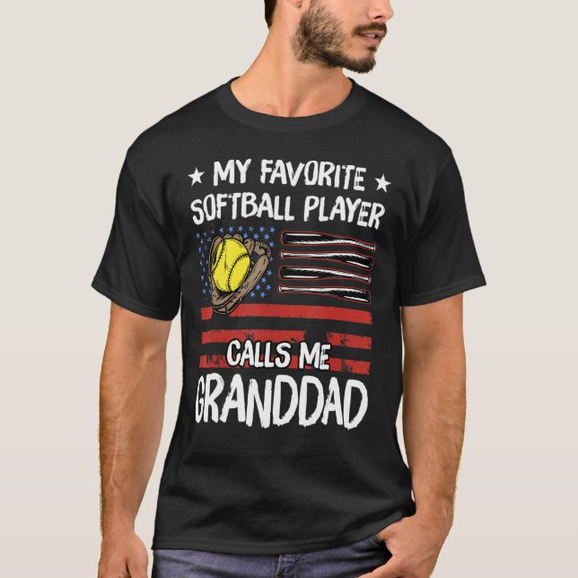 Camiseta Mi jugador favorito de Softball me llama Abuelo Am (Anverso)