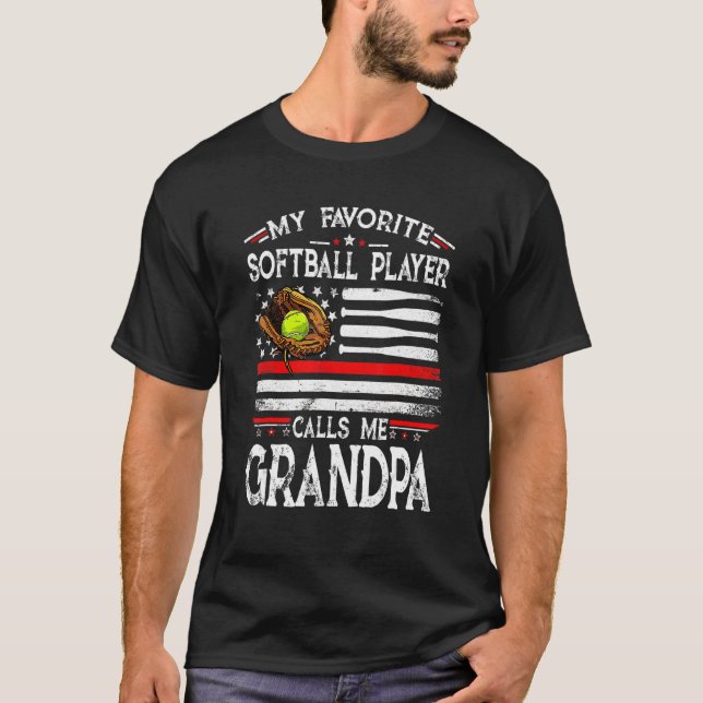 Camiseta Mi jugador favorito de Softball me llama Abuelo Am (Anverso)