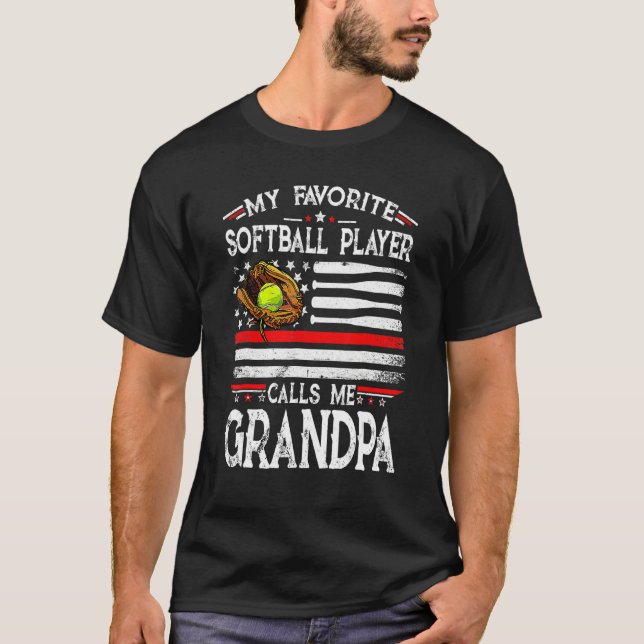 Camiseta Mi jugador favorito de Softball me llama Abuelo Am (Anverso)