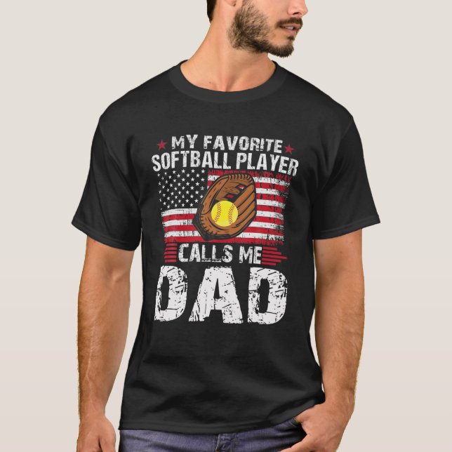 Camiseta Mi jugador favorito de Softball me llama Dad-Softb (Anverso)