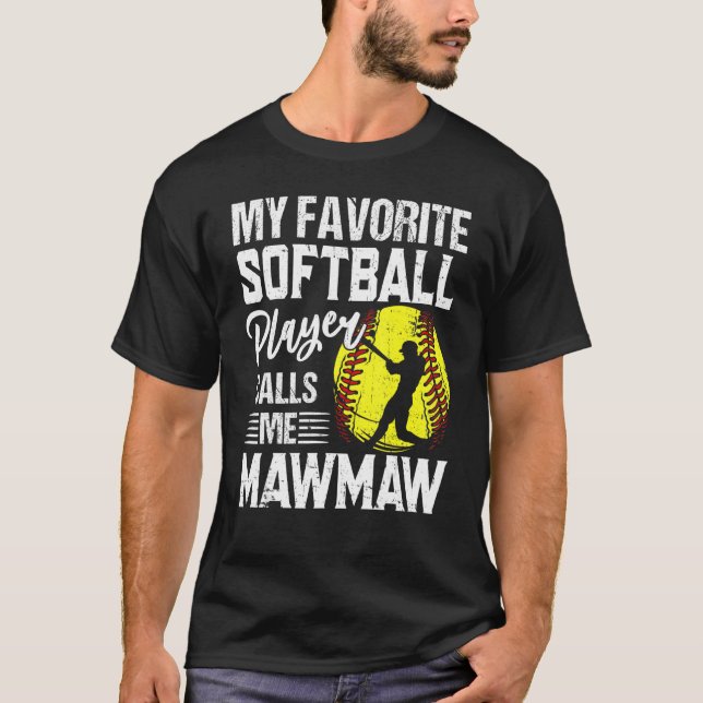 Camiseta Mi jugador favorito de Softball me llama Mawmaw (Anverso)