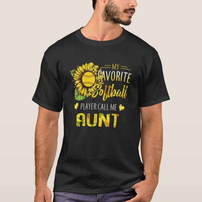 Camiseta Mi jugador favorito de Softball me llama tía Madre (Anverso)