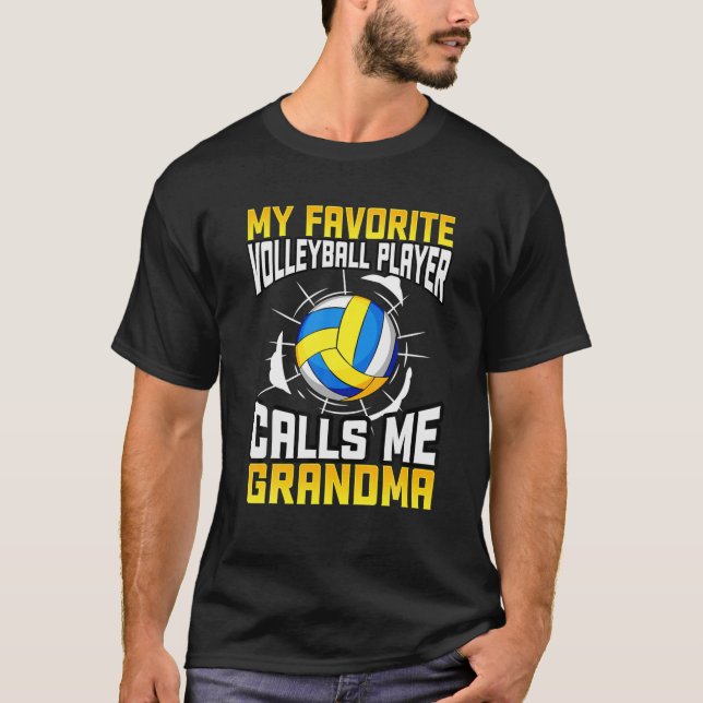 Camiseta Mi jugador favorito de voleibol me llama abuela (Anverso)