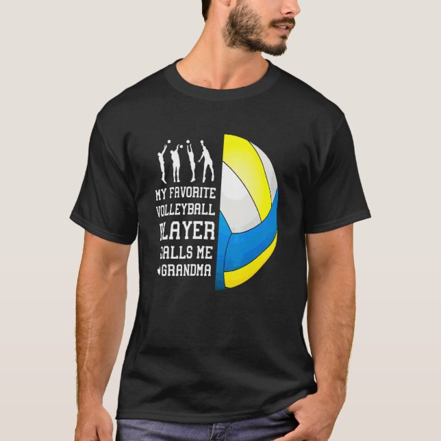Camiseta Mi jugador favorito de voleibol me llama abuela 1 (Anverso)
