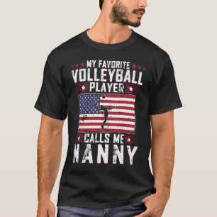 Camiseta Mi jugador favorito de voleibol me llama madre nan