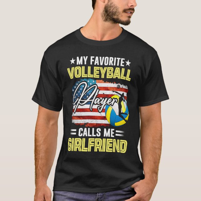 Camiseta Mi jugador favorito de voleibol me llama novia (Anverso)