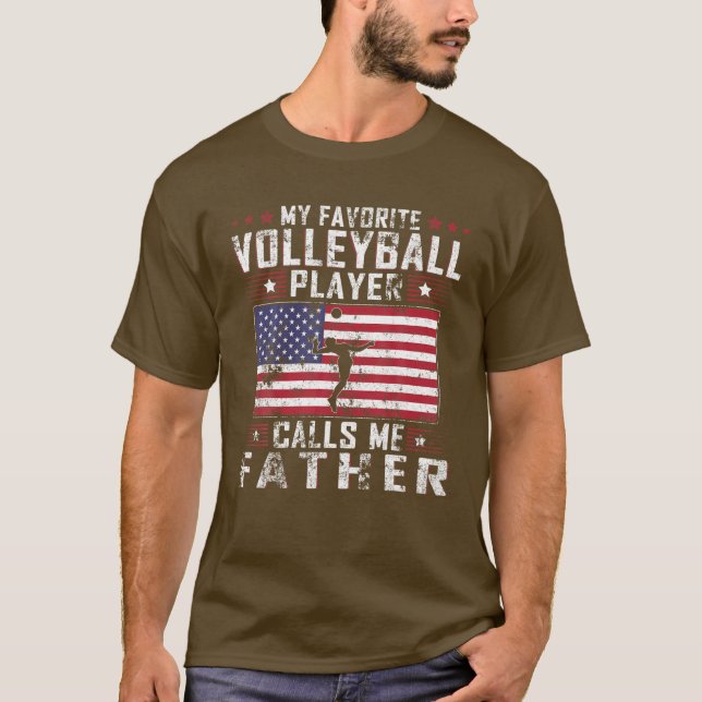Camiseta Mi jugador favorito de voleibol me llama padre (Anverso)
