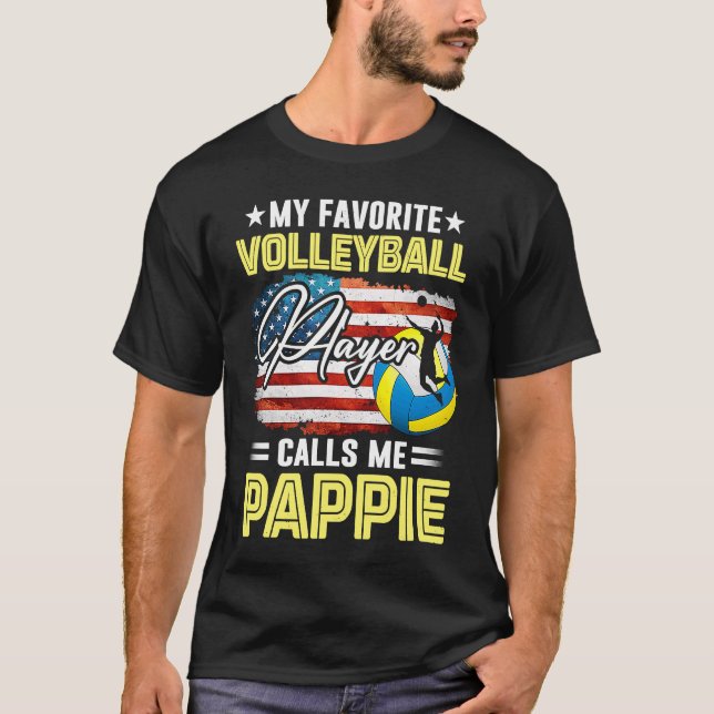 Camiseta Mi jugador favorito de voleibol me llama Pappie Am (Anverso)