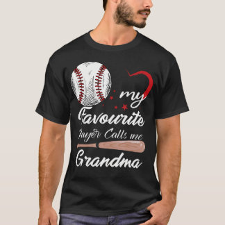 Camiseta Mi jugador favorito me llama abuela béisbol mujere