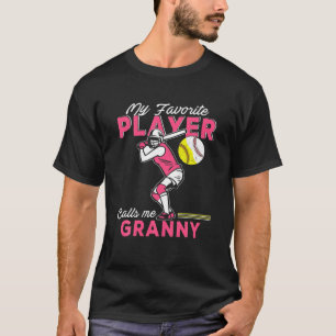 Camiseta Mi jugador favorito me llama Abuela Béisbol Softba