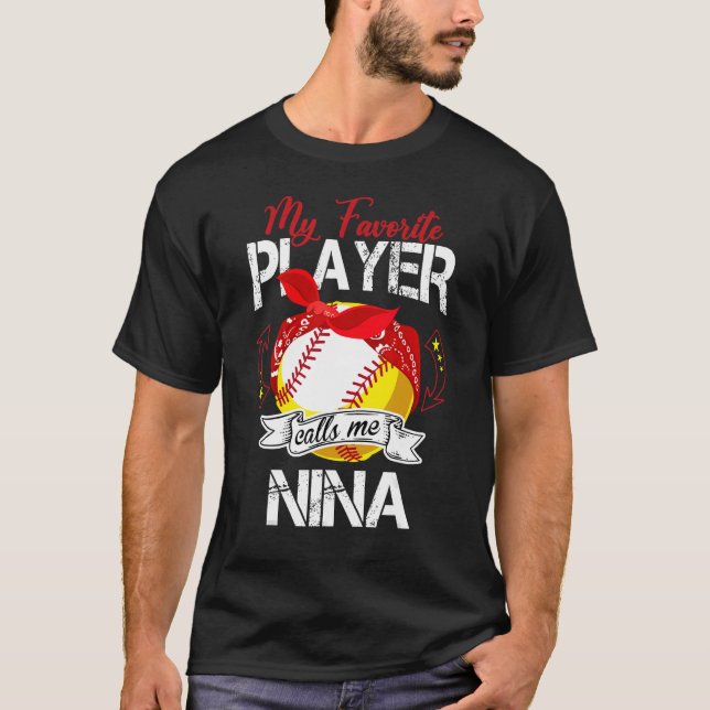 Camiseta Mi jugador favorito me llama Nani Cute Béisbol Sof (Anverso)