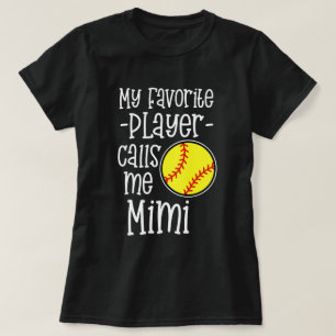 Camiseta Mi jugador preferido me llama juego de softball