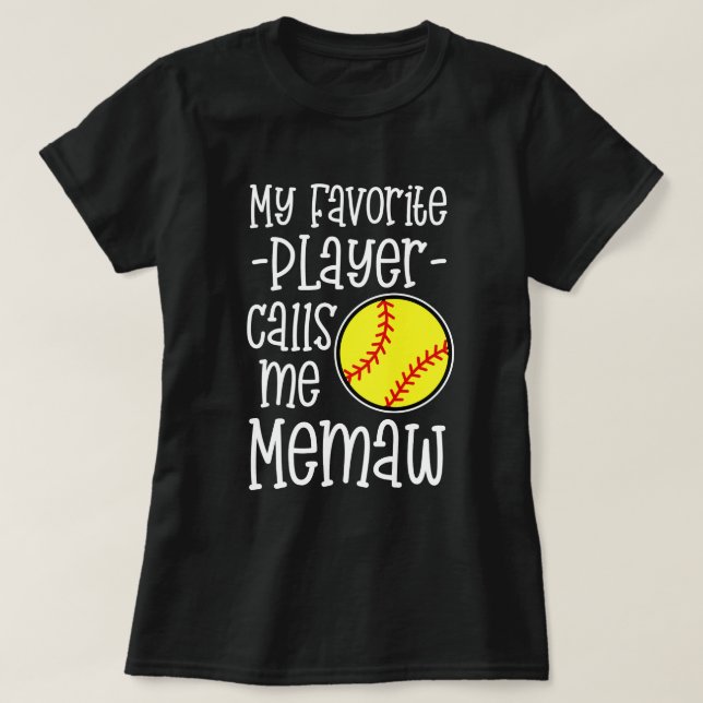 Camiseta Mi jugador preferido me llama juego de softball de (Diseño del anverso)